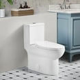 thumbnail image 6 of 1.1/1.6 GPF Elongated Comfort Height Floor Mounted One-Piece Toilet ,  CUPC Certified, WaterSense Cetified, Ceramic, White Color, Soft Close Seat, 6 of 10