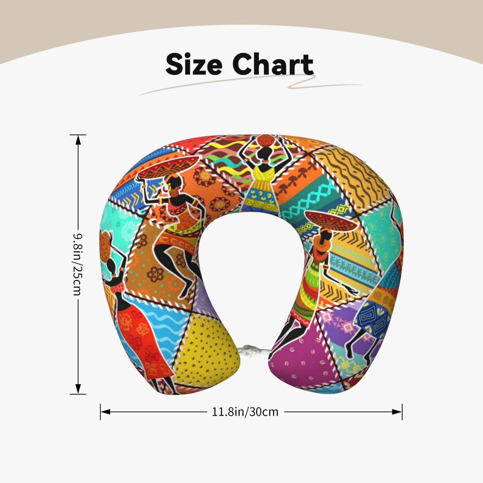 Xecao Dancing African Womans Print Memory Foam Cervical Neck Pillow Versatile U-Shaped Pillows for Home,Office,Camping,Travelling,Soft Washable Cover