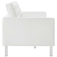 thumbnail image 3 of Modway Loft Tufted Vegan Leather Upholstered 3-Piece Living Room Furniture Set in Silver White, 3 of 12