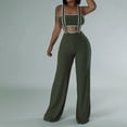 thumbnail image 3 of GSPCLAM Women's Fashion Overalls Wide-Leg Jumpsuits with Pockets for Taking a Walk Fall Baggy Soft Trousers Green XL, 3 of 4