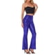 thumbnail image 2 of INSPIRE CHIC Pantalón de Mujer Lentejuelas Brillantes Stretch Acampanado Pantalones L Azul Púrpura, 2 of 6