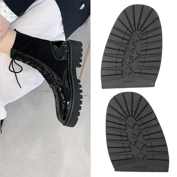 Heel Soles, Wear Resistance Rubber Rubber Front Soles, Soft Flexible For Toe Plates Repairing Heel Pad Tap Shoe Heel Savers