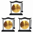 thumbnail image 1 of 3X Mini Desktop Gong Table Wind Chime Percussion Instrument Cymbals Gongs with Mallet for Home Decor Housewarm Gift-A, 1 of 3