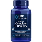 Life Extension Bioactive Complete B-complex, Heart, Brain And Nerve Support, Healthy Energy, Metabolism, Complete B Complex, 60 Vegetarian Capsules