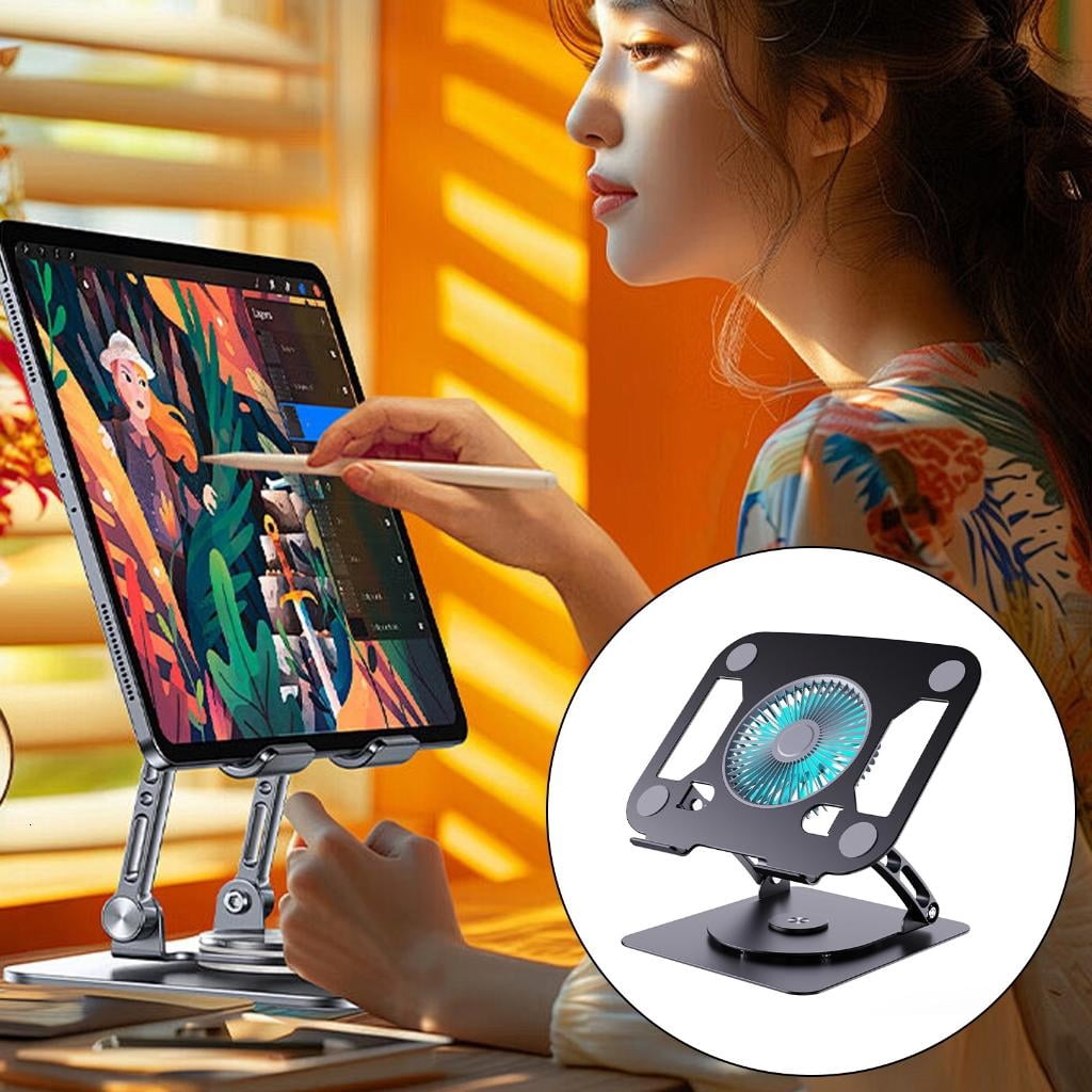 YIGSECU Multiple Angled Notebook Stand with Construction and Cooling Fan for Laptops and Tablets 15.9 Inches