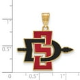 thumbnail image 2 of 925 Sterling Silver Yellow Gold-Plated Official San Diego State University Large Enamel Pendant - 26mm x 28mm, 2 of 3