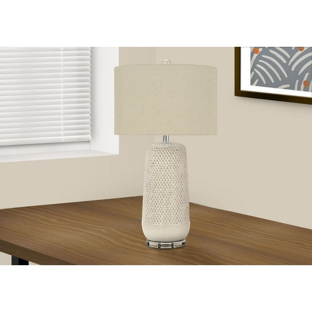 Monarch Specialties Lighting, 31"h, Table Lamp, Cream Ceramic, Beige Shade, Contemporary