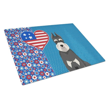 

Black and Silver Schnauzer Glass Cutting Board Large 12 in x 15 in