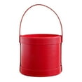 thumbnail image 2 of Handheld Leather Bucket Flower Box Round Handheld Gift Box Korean Style Flower Arrangement Bucket, 2 of 6