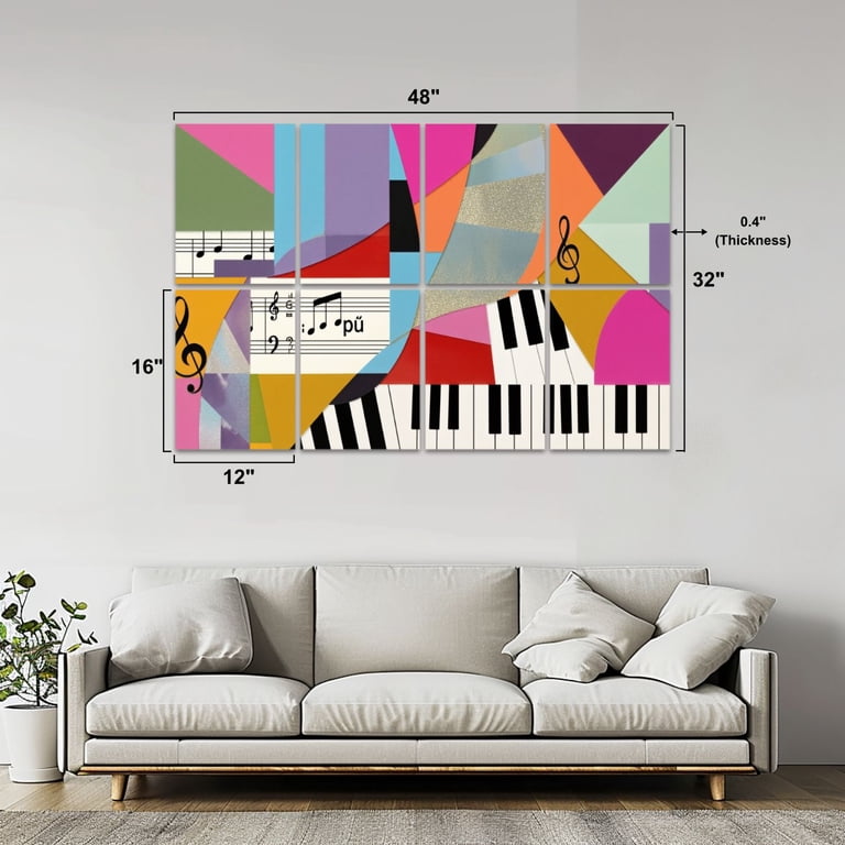 8 Pack Art Acoustic Panels Sound Absorbing Framed Canvas Abstract