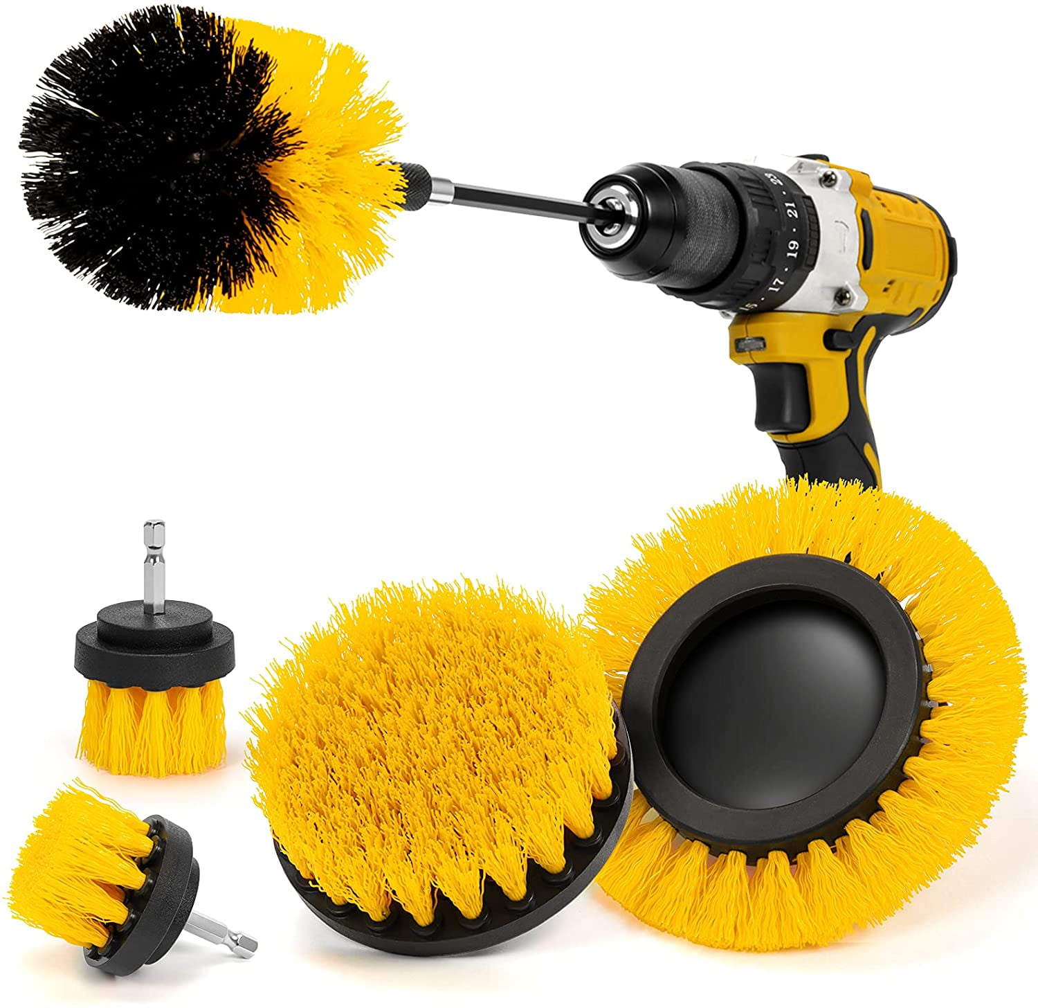 4PCS Drill Brush Tub Cleaner Grout Power Scrubber Cleaning Combo Tools Scrub Set 