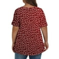 thumbnail image 5 of TQWQT Women's Plus Size Tops Cute Summer Floral Top Womens V Neck Tunic Short Sleeve Tops Dressy Casual Blouses Plus Size Womens Clothes, 5 of 6