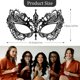 thumbnail image 3 of Máscara de mascarada Exlinonline Lightweight Metal Black Queen, 3 of 5