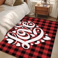 thumbnail image 4 of Valentine's Day Area Rugs 4'x6', Washable Small Throw Rugs for Office Bathroom, Romantic Love Red Checkered Buffalo Indoor Outdoor Rug Non-Slip Low Pile Carpet Runner Reversible Floor Mats, 4 of 8