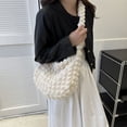 thumbnail image 2 of Bolso Mano para Mujer Color Nailon Plisado Burbujas para Viajes Oficina (beige), 2 of 9