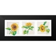 thumbnail image 2 of Kumorek, Krysztov 24x11 Black Modern Framed Museum Art Print Titled - Sunflower triptych, 2 of 5