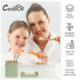 thumbnail image 6 of CERBIOR Bathroom Accessories Set 6 Piece Bamboo Bath Ensemble Includes Soap Dispenser, Toothbrush Holder, Toothbrush Cup, Soap Dish for Decorative Countertop and Housewarming Gift, Green, 6 of 7