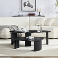 thumbnail image 5 of LiviNest Modern Nesting Coffee Table Set: 2-Piece Irregular Shape Tables - 3 Layouts for Living Room & Office - Easy Assembly Black MDF, 5 of 6