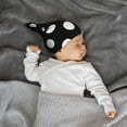 thumbnail image 4 of Sikiie Black and White Polka Dot Baby Newborn Hats, Infant Knotted Baby Hat, Beanie Top Knot Caps for Baby Boys Girls, 4 of 5