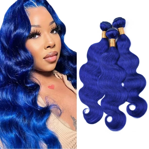 Extensiones de cabello GveoxVO Pure Blue Body Wave 8A Brazilian
