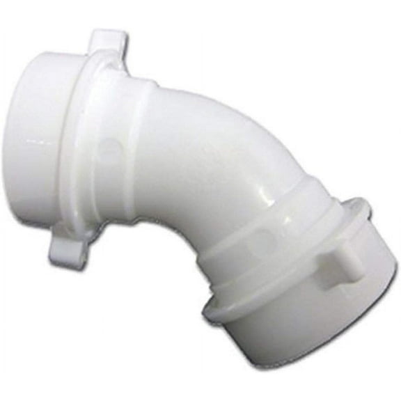 Lasco Fittings Plastic Slip Joint Elbow - 45 Degree, 1-1/2 In, White, With Nuts, Washers