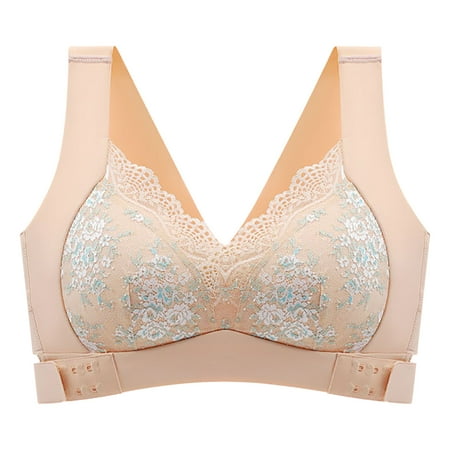 

QLEICOM Everyday Bras for Women Women s Comfort Lift Wirefree Bras Underwear Removable Shoulder Strap Daily Comfort Bra Underwear Bras No Underwire Beige Cup 46/105BCD