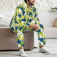 thumbnail image 6 of KLL Lilies Flowers Sleepwear Mens Flannel Pajamas,Long Cotton Pj Set, 6 of 7
