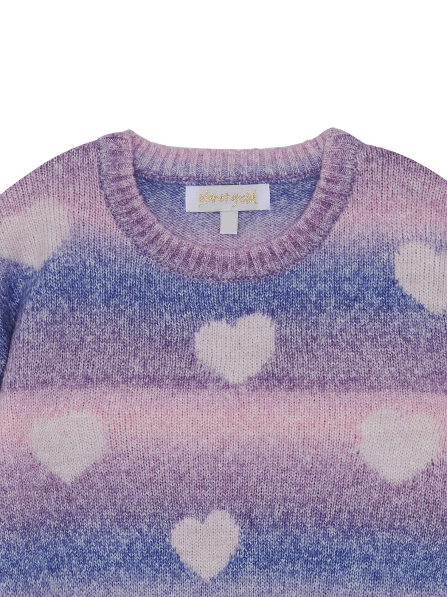 Planet Gold Girls Bow Print Ombre Sweater, Sizes 12M-18