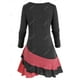 thumbnail image 2 of Talla grande bicolor de dos tonos túnica falda de túnica camiseta Rosegal Mangas largas de talla grande, 2 of 5