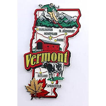 New York State Map & Landmarks Collage Magnet – Fun Collectible Souvenir For Fridges