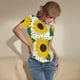 thumbnail image 3 of Balery Sunflowers Body de cuello redondo de manga corta para mujer Tops de manga corta Tops básicos-Large, 3 of 7