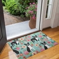thumbnail image 2 of Green Boston Terrier and Flower Door Rugs,Washable Non Slip Door Mats Indoor,Decorative Door Mats,Entry Mat Indoor for Entrance,Bedroom,Kitchen,Bathroom,17"x30", 2 of 6