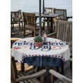 thumbnail image 2 of Outdoor Tablecloth with Umbrella Hole for Patio/Picnic/Party/Camping, Patriotic Anniversary Waterproof Table Cloth Round Cover Washable, Independence 250 4th of July Blue Plaid (Dia 54"), 2 of 9