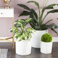 thumbnail image 4 of CosmoLiving by Cosmopolitan 15", 12", 9"H Indoor Outdoor White Porcelain Planter (3 Count), 4 of 11