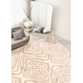 thumbnail image 2 of eCarpetGallery Modern Living Room Area Rug, 6'7" x 9'6", Ivory, Tan, Agadir Abstract, 2 of 9