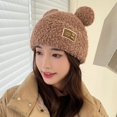 thumbnail image 5 of Gorro con pelo de cordero para niños, suéter cálido para otoño e invierno, gorro con orejas de Mickey, bonito gorro con pelo, oso estudiante, 5 of 5