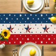 thumbnail image 4 of Burlap Table Runner 70 Inches Long,Patriotic Independence Day Red White Blue Stripe Non-Slip Kitchen Table Runners for Dining Room Everyday Use Party Table Decorations Rustic Star on Cotton, 4 of 9