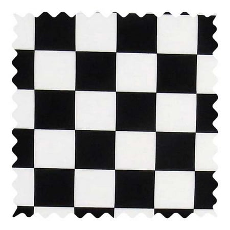 Sheetworld 100% Cotton Percale Fabric By The Yard, Black White Checkerboard, 36 X 44