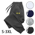 thumbnail image 2 of Pantalones de polar con estampado de auriculares para hombre, pantalón informal, con cordón, para correr, otoño e invierno, 2024, 2 of 4