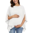 thumbnail image 2 of Maternity Nursing Cover For Breastfeeding, Solid Color Multi-Use Scarf & Car Seat Canopy, Versatile Baby Shower Gift For New Moms, Soft Breathable Fabric White Free Size, 2 of 6