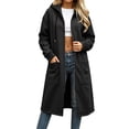 thumbnail image 5 of HappyYEE Midlength Hoodie Jackets for Women, Casual Hooded Drawstring Zipper Sweatshirt Coat, Long Sleeve Loose Outer Tops with Pockets, 5 of 8