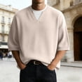 thumbnail image 2 of Landzoo Men'S T Shirt Solid Color Short Sleeve Crew Neck Shirt Summer Comfortable Men T-Shirt Size L Beige, 2 of 4