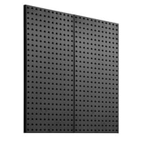 KFFKFF Metal Pegboard Panels, 24" x 12", Set of 2, Durable Steel Wall Organizer for Tools, Garage, Office, Kitchen, and Craft Room, Black