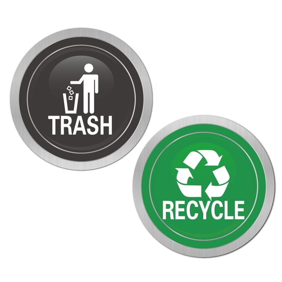 Garbage Bin Magnet Dual Compartment Kitchen Magnets, Black & Green, 2 Count, 2 Pack
