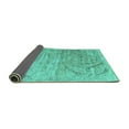 thumbnail image 2 of Ahgly Company Indoor Rectangle Abstract Turquoise Blue Contemporary Area Rugs, 8' x 10', 2 of 4