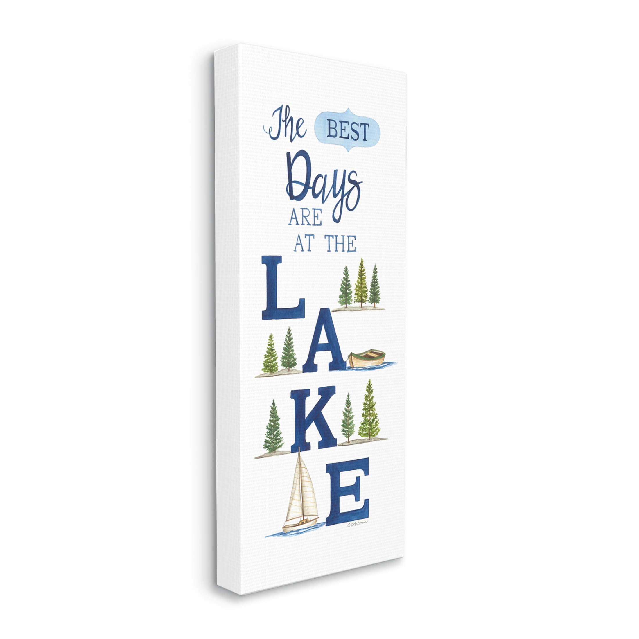 Best Days At The Lake Phrase Inspirational Graphic Art Gallery Wrapped Canvas Print Wall Art