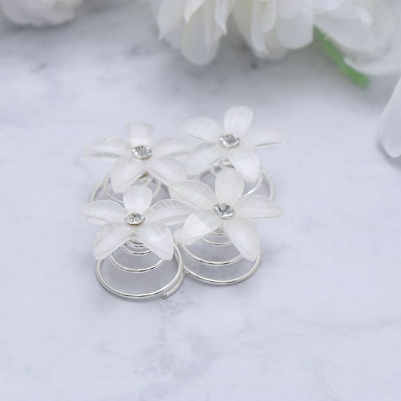 GOOHOCHY Spiral Hair Pins Flower Barrette 10Pcs Cute Hairpin Accessories for Girls Brides Simple and Practical