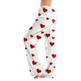 thumbnail image 2 of Womens Love Heart Pajama Pants Heart Graphic Holiday Long Pj Pants Wide Leg Elastic Waist Comfy Relaxed Fit Pants, 2 of 6