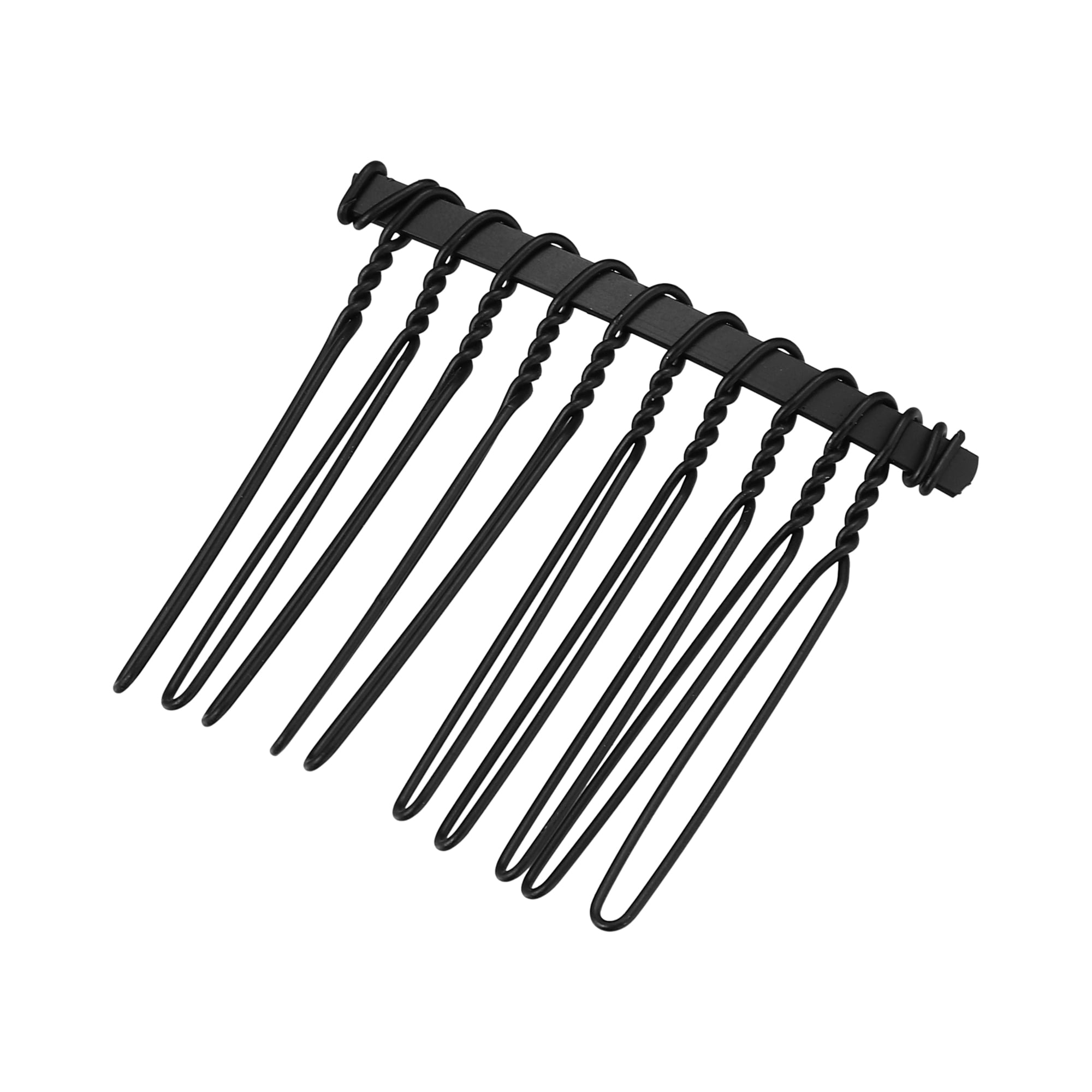 Unique Bargains 2 Pcs No Slip Hair Side Combs Accessories Metal 1.6" Black