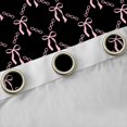 thumbnail image 4 of Erosebridal Ribbon Bows Bowtie Curtains Pack of 2 (42x84 Each) For Kids,Cartoon Bowknot Print Curtains Blackout,Black Pink, 4 of 7